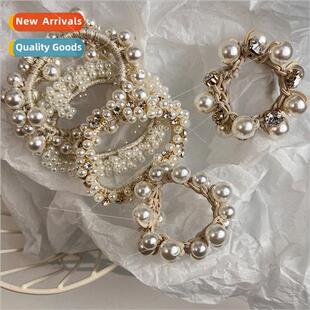 Small pearl rubber band hair circle female ins Korea tempera