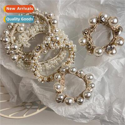 Small pearl rubber band hair circle female ins Korea tempera