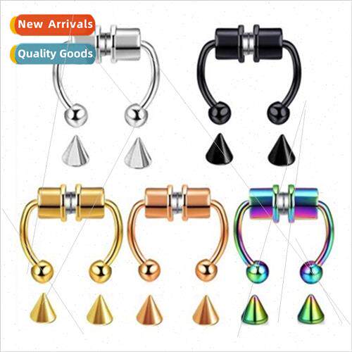 Stainless Steel Magnetic Nose Ring Ball Tip Taper No Punch T