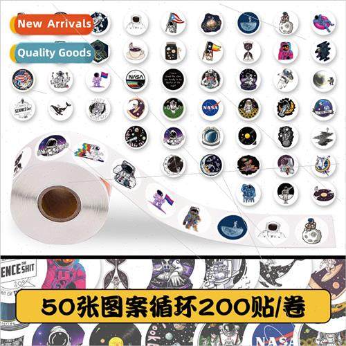200 stickers astronauts roll roll stickers cartoon space exp