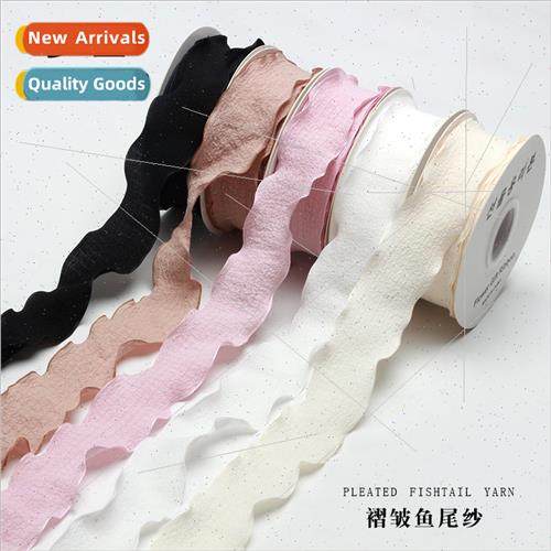 4cm pleated toggle sand ribbon fishtail ribbon flower packag