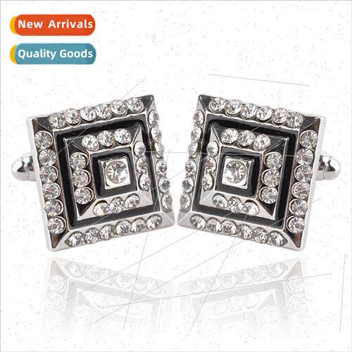Europe Square Diamond Cufflinks Alloy Enamel Cufflinks Frenc