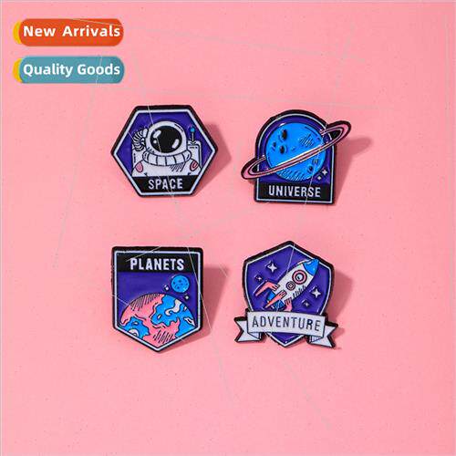 New space rocket series brooch  clothing accessories starry
