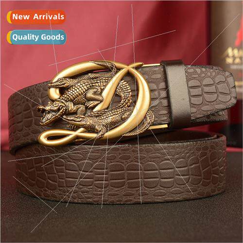 New crocodile automatic buckle belt men belt retro leisure c
