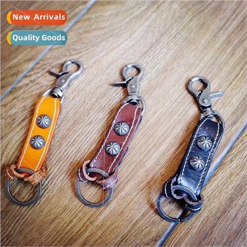 Handmade Keychain Features Cowhide Keyring Chain Men Vintage