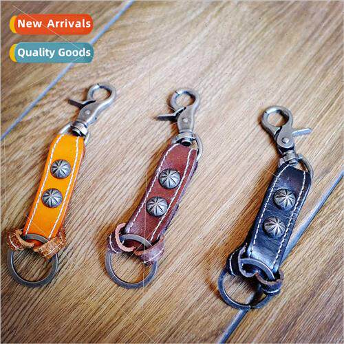 Handmade Keychain Features Cowhide Keyring Chain Men Vintage
