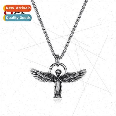 Europe Vintage Creative Guardian Cherub Wings Tanium Steel P