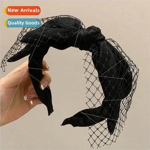 new high cranial top black mesh hair band female  hair card