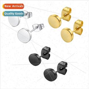 tanium steel girls rock dumbbe men black Korea Punk earrings