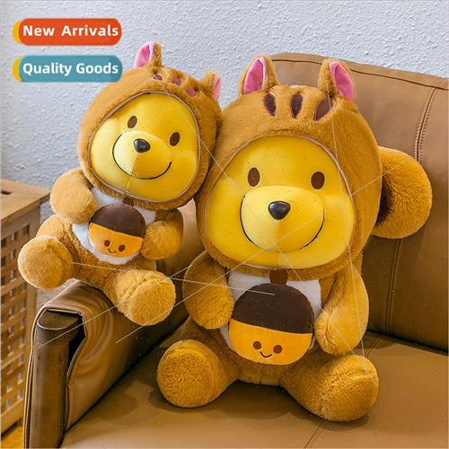 Dress up squirrel doll removable hat Pooh Bear plush toys so