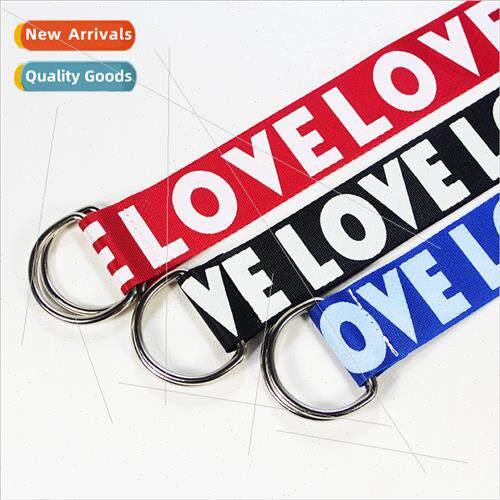 Nylon canvas belt men belt Korea versatile double ring buckl