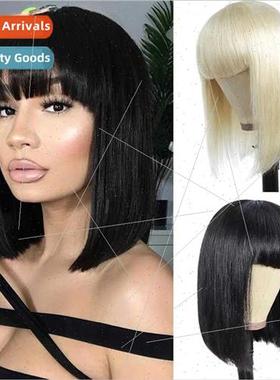 Europe Women Wigs Short Hair o Head Qi u Short High-temperat