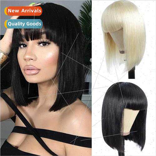 Europe Women Wigs Short Hair o Head Qi u Short High-temperat