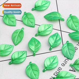 leaves loose beads handmade green diy beading 18mm