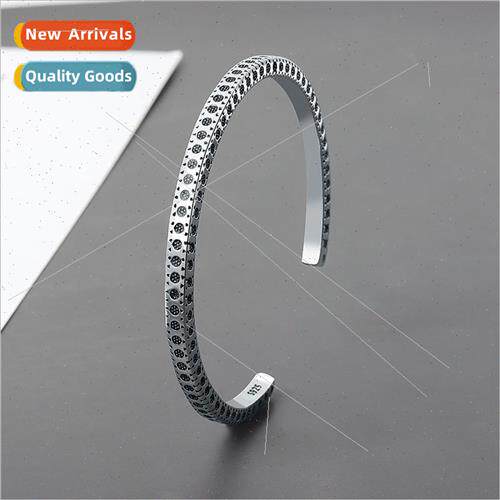 Vintage simple men bracelet fashion women floral open bracel