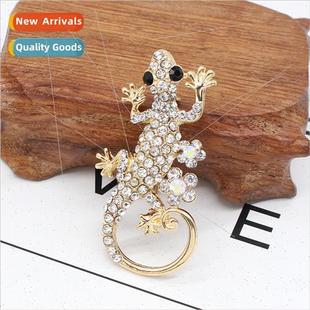 alloy lizard gecko Korean pin crystal brooch ladi inlaid