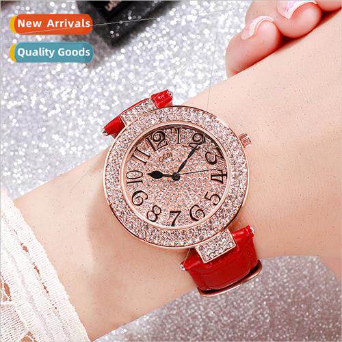 High color value waterproof diamond encrusted ladies watch f