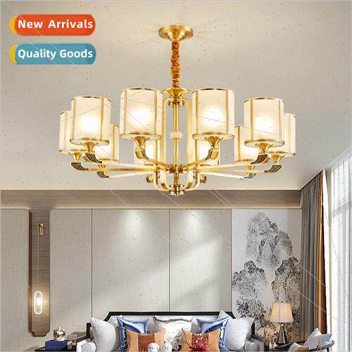 All copper chandelier living room lamp new chinese bedroom s