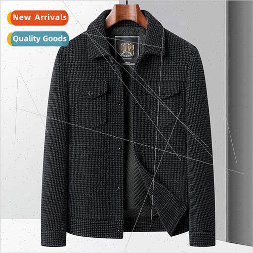 Autumn winter thick lapel chenille men short jacket middle-a