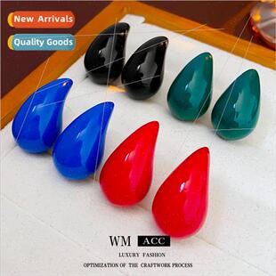 acrylic ear oil drop color earrings lver fashion needle