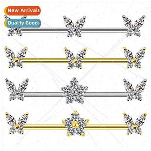 earrings flower set stainless earring Europe steel butterfly