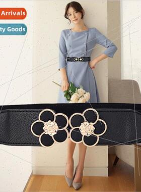 Korea Women Belt Fashion Dress Coat Waistcoat Court Vintage