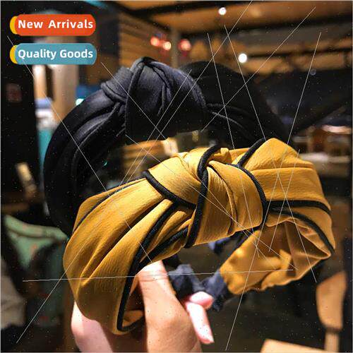 Korea wide edge knotting hair band retro simple fabric headb