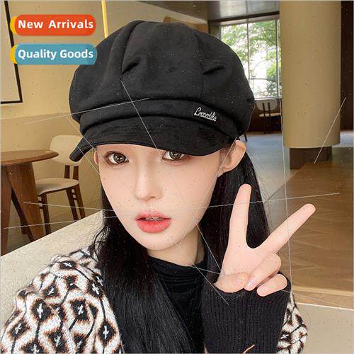 Autumn winter new warm suede octagonal cap female Korean hun