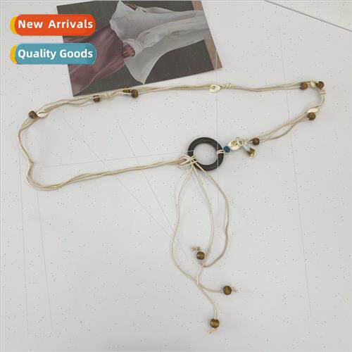 Women simple versatile rope tie thin belt knot handmade knti