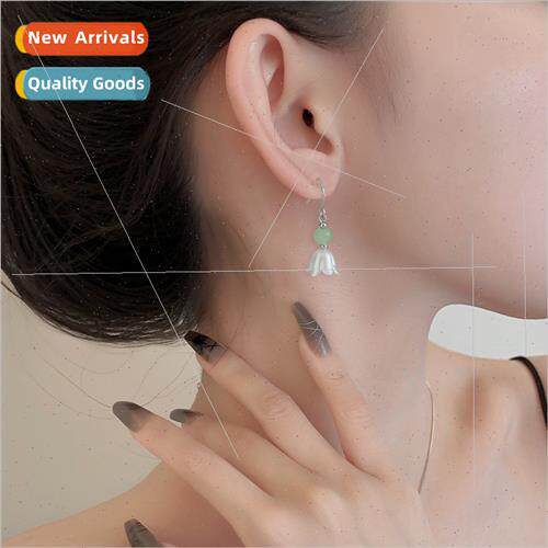 Bellflower Ear Hooks Whe Flower Tassel Asymmetrical Earrings