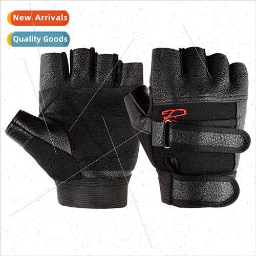 Half finger gloves men outdoor faux PU leather gloves riding