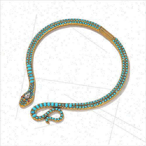 Europe new metal diamonds collarbone chain short thin snake