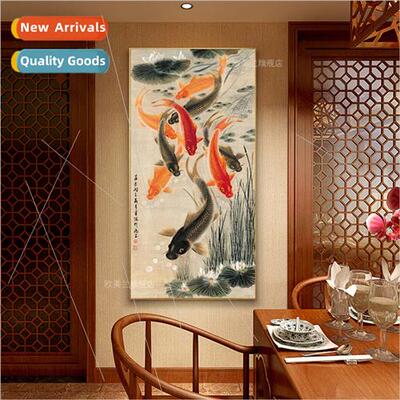 New living room entrance study vertical Chinese painting nin