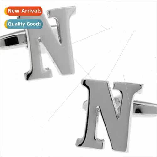 N alphabet cufflinks cufflinks men French buttons cufflinks