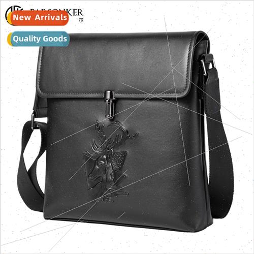 New Leather Men Bag mple Business Vertical Bag Shoulder Cros