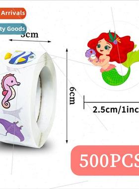 500/roll sea creatures mermaid roll roll stickers kindergart