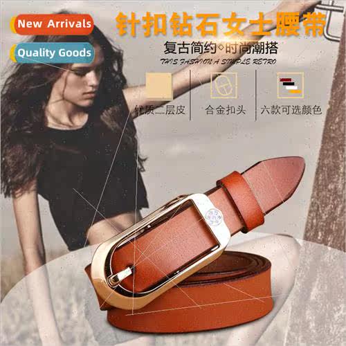 Women belt leather pure cowhide hundred retro belt black fas