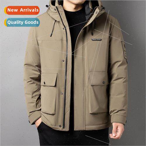 Men down jacket short casual fashion hooded thickened warm d