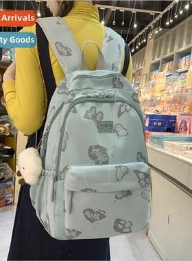 Mori School Shoulder Bag Butterfly Printing Student Schoolba