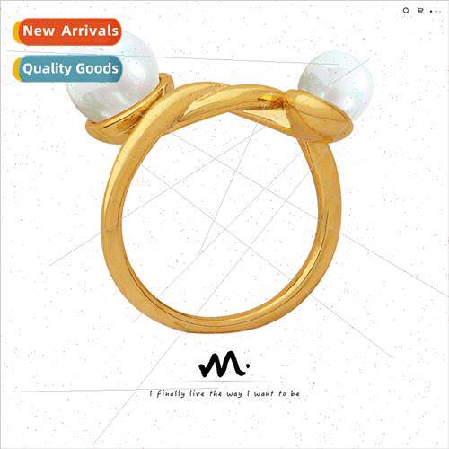 French inset colorful beads twisted ring women niche -tarnis
