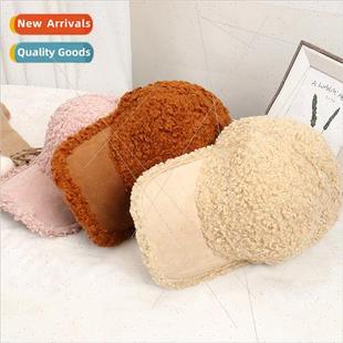 Autumn winter cap hat baseball female lambswool Plush warm