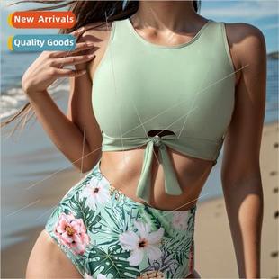 Tankini High Bikini New Swim Sexy iEurope Printed 2024 Waist