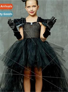 Sequins Wings Girls Cosplay Dresses Evil Queen Trailing Dres