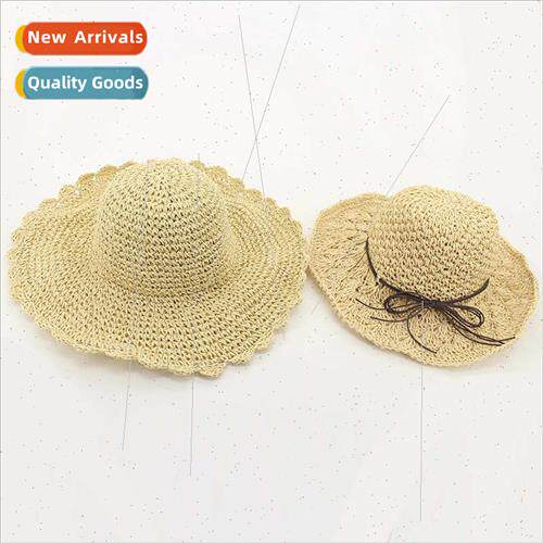 summer straw straw hat summer new bow sun hat Korea sunscree