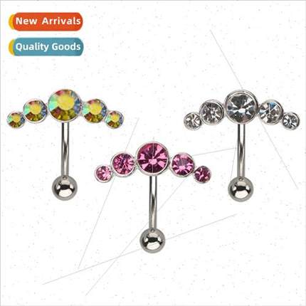Fashion piercing jewellery Europe diamond belly button studs