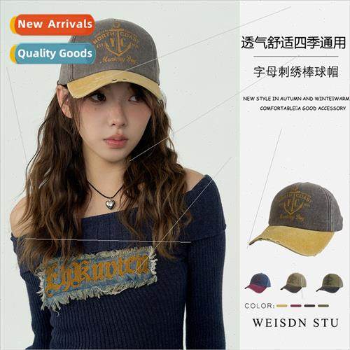 2023 new American retro old baseball cap broken holes set nd