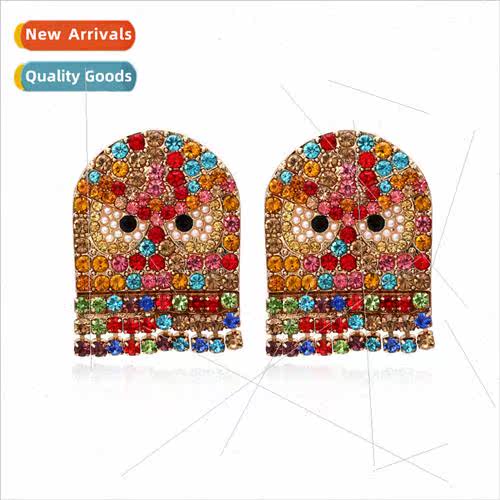 New creative colorful diamond bird earrings retro fashion pe