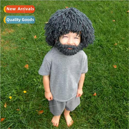 Europe Uned States wig beard creative wool hat hand-knted we