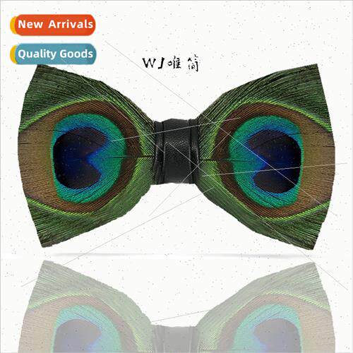 289 Men Bow Tie Peacock Big Eyes Blue Feather Wedding Groom