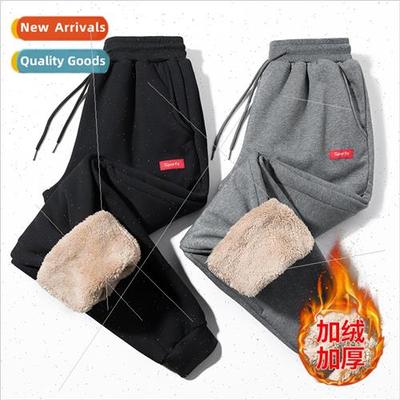 Lambswool pants fall winter men HK simple loose casual cotto